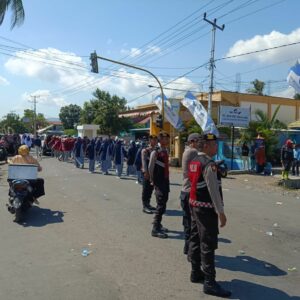 Polres Dompu Amankan Kegiatan Gerak Jalan Ketepatan Waktu Putri, Siap Kawal Seluruh Rangkaian HUT RI ke-80