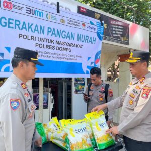Kapolres Dompu langsung  Kawal Gerakan Pangan Murah untuk Stabilisasi Harga di Wilayah Hukum Polres Dompu