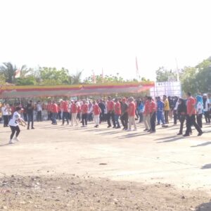 Kapolres Bima Kota Hadiri Senam Sehat Bersama Peringatan HARHUBNAS ke-55 di Pelabuhan Bima
